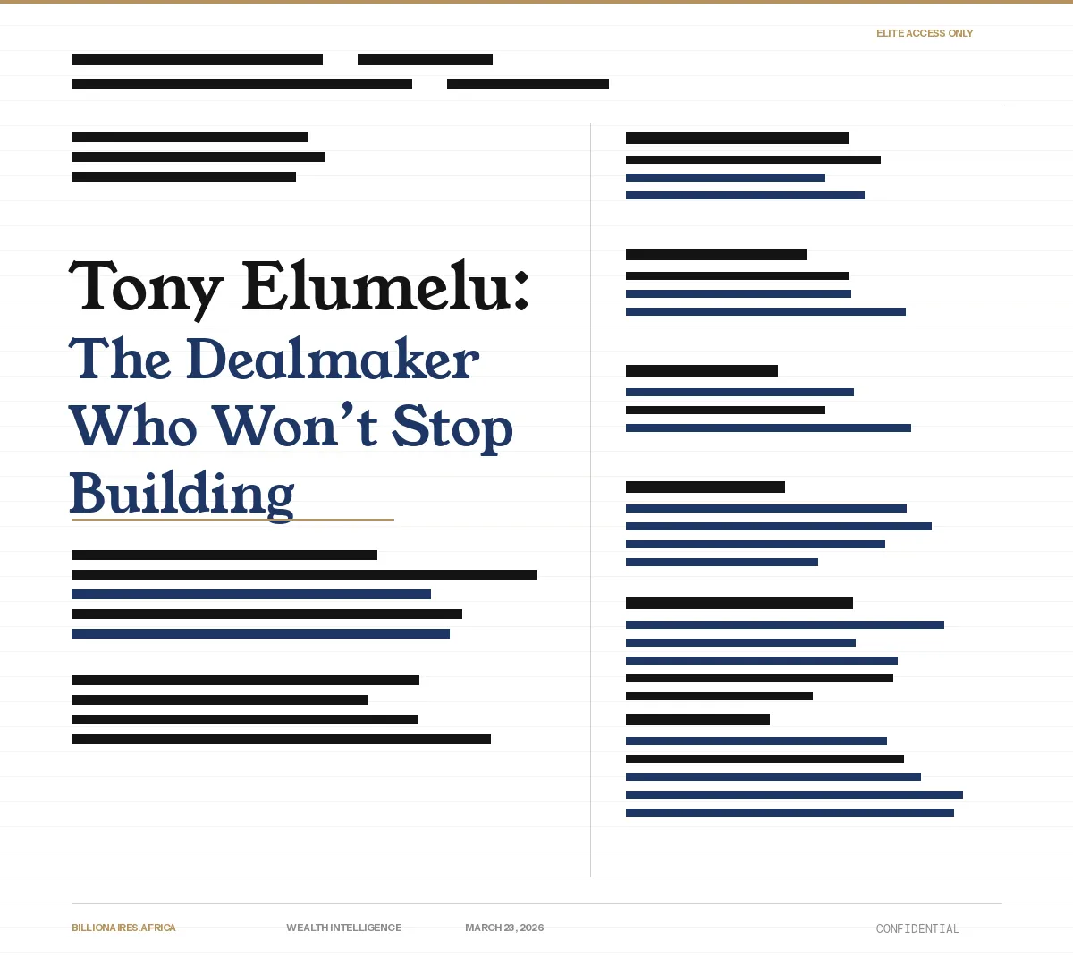 Tony Elumelu: The Dealmaker Who Won’t Stop Building — Macron’s Pick, Transcorp’s Record Year, and the Empire Behind Africa’s Most Visible Businessman